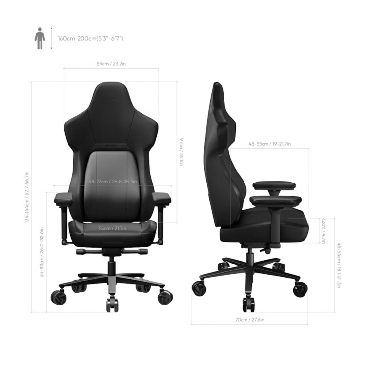 ThunderX3 CORE PU Leather Gaming Chair Black