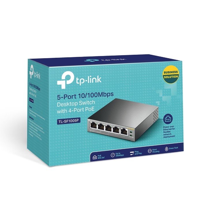 TP-Link TL-SF1005P 5-Port 10/100Mbps with 4-Port PoE Desktop Switch