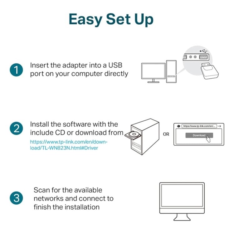 TP-Link Mini Size Wireless N300 USB Adapter