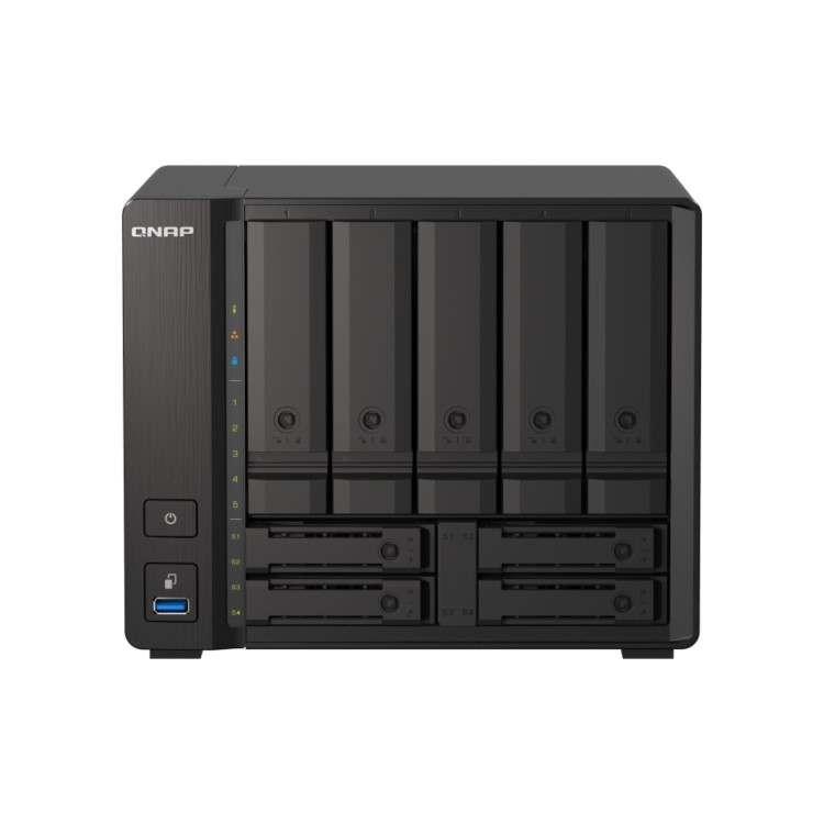 QNAP TS-h973AX 8GB RAM with 20TB Installed Storage 9 Bay SATA Desktop NAS Storage
