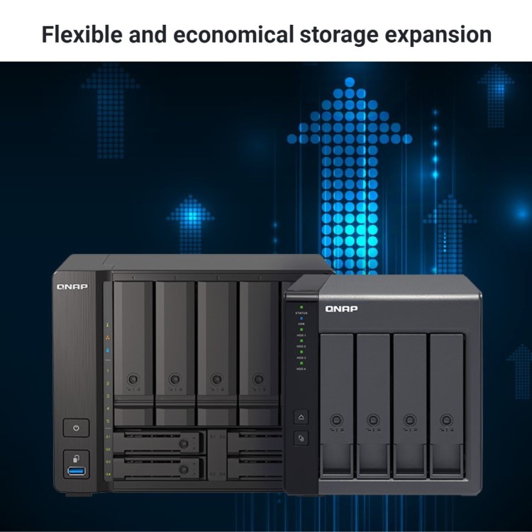 QNAP TS-h973AX 8GB RAM with 20TB Installed Storage 9 Bay SATA Desktop NAS Storage