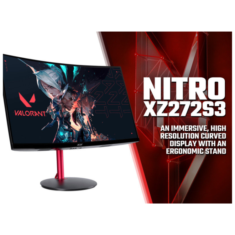 Acer Nitro XZ272S3 27" VA Full HD 180Hz 1ms FreeSync Curved Gaming Monitor