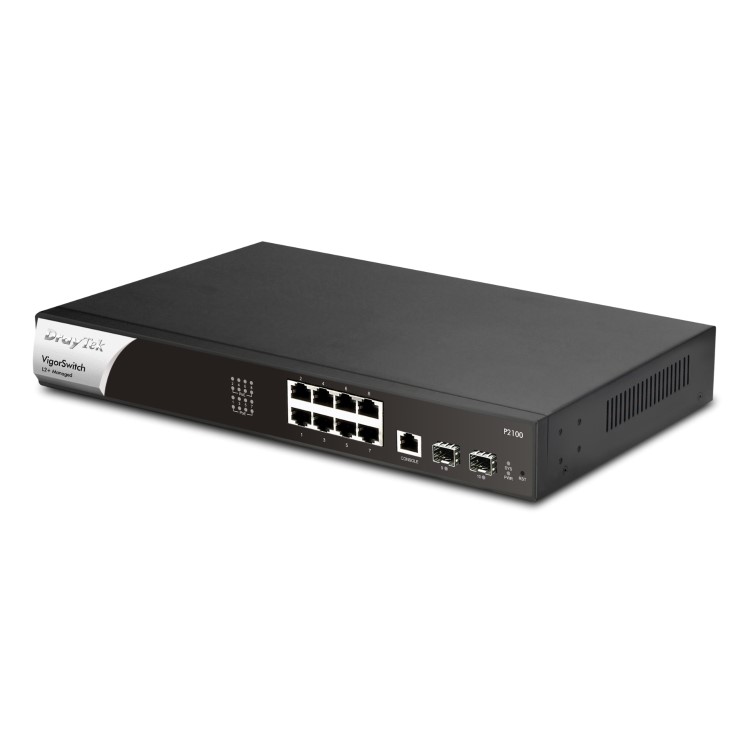 DrayTek VigorSwitch P2100 8-Port PoE+ Rack-mountable Managed Switch