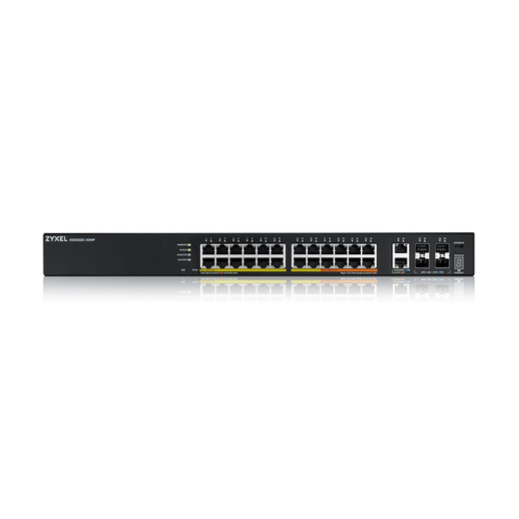 Zyxel XGS2220-30HP NebulaFlex Pro 24-Port Layer 3 Managed Rackmount Gigabit PoE+ Switch