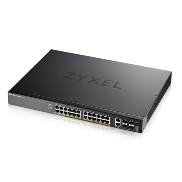 Zyxel XGS2220-30HP NebulaFlex Pro 24-Port Layer 3 Managed Rackmount Gigabit PoE+ Switch