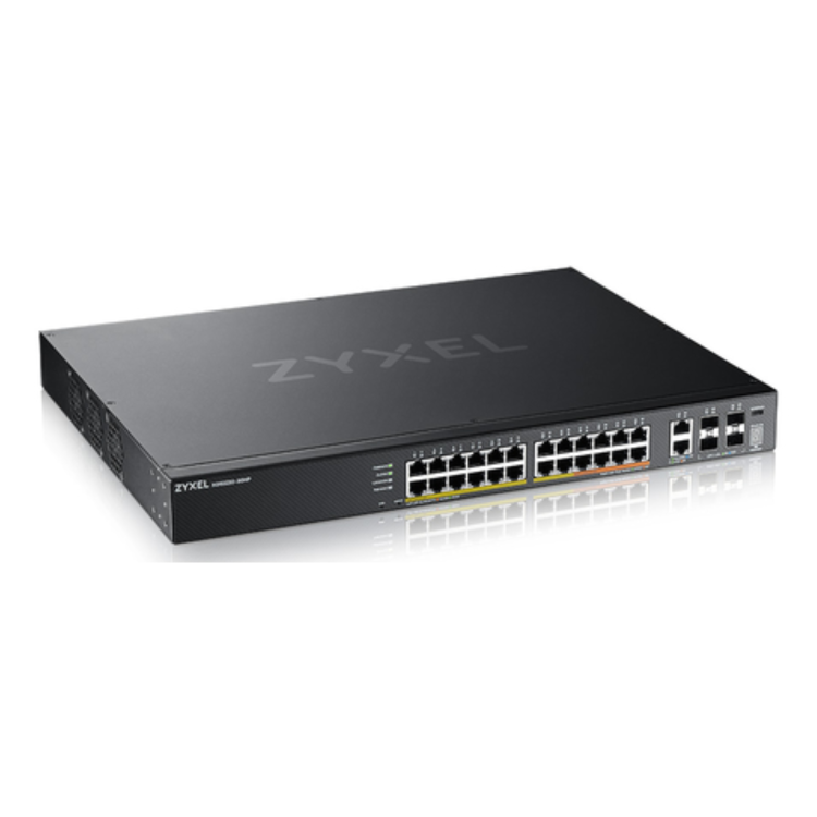 Zyxel XGS2220-30HP NebulaFlex Pro 24-Port Layer 3 Managed Rackmount Gigabit PoE+ Switch
