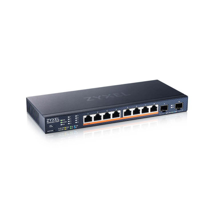 Zyxel XMG1915 8-port x 100/1000/2.5G PoE++ + 2 x Gigabit SFP / 10 Gigabit SFP+ Rack-mountable Network Switch