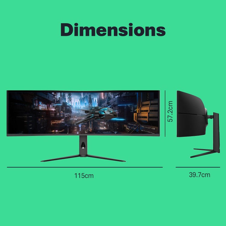 electriQ 49'' VA Dual QHD 240Hz HDR400 UltraWide Curved USB-C Gaming Monitor