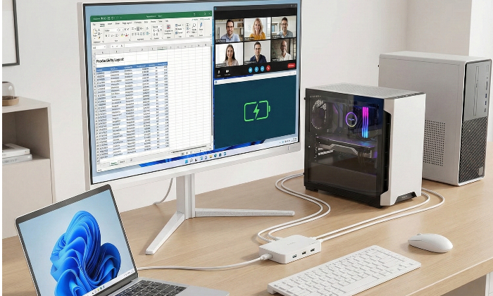 Comprehensive Connectivity with USB-C and KVM